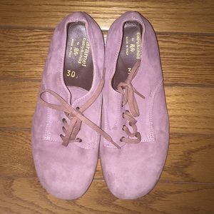 Caramel Kids Dusty Rose Suede Lace-Up Shoes